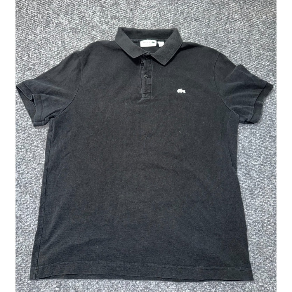 Lacoste Regular Fit Polo Shirt Black Size Extra Large (FR 6) Y2K